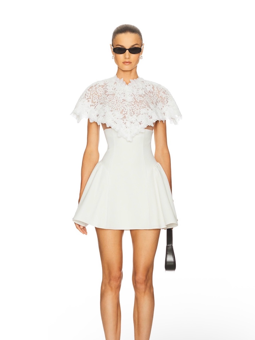 REVOLVE White Lace Cape Mini Dress - Picture 13 of 16